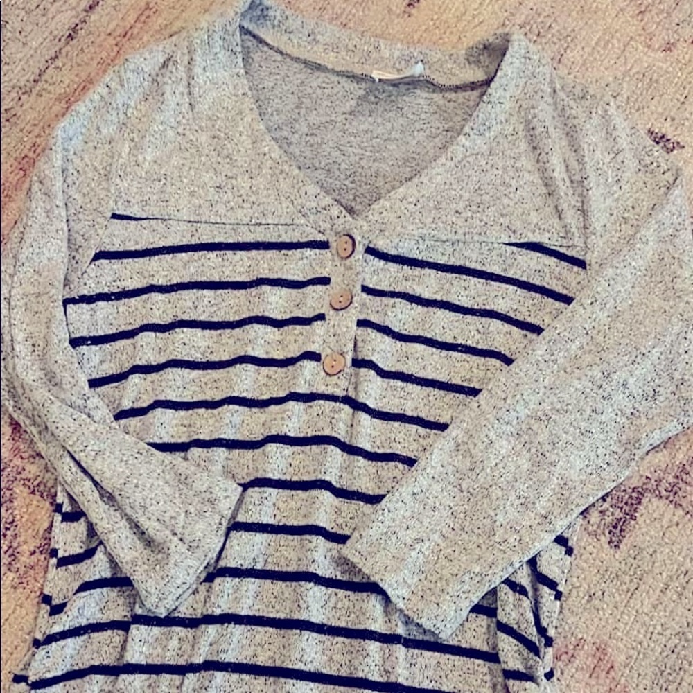 Navy and gray ultra soft maternity shirt